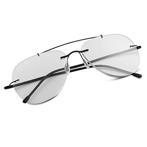 Photochromic Progressive Multifocus Reading Glasses Transition Multifocal UV400 Sunglasses Sun Readers Blue Light Blocking Computer Eyeglasses Anti Glare Eye Strain Lightweight Eyewear for Men Women