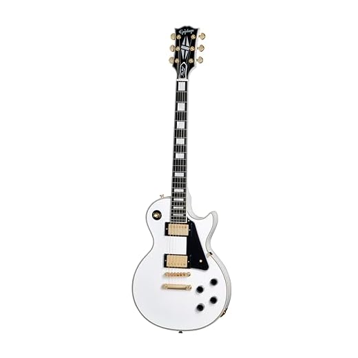 Epiphone Inspired by Gibson Custom Les Paul Custom, Alpine White with Case