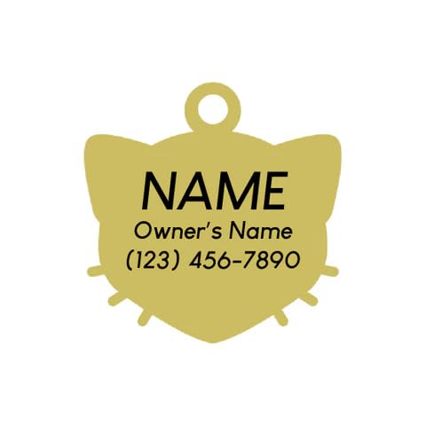Two Tails Pet Company Personalized 'Silently Judging You' Cat Pet ID Tag & Collar Charm - Custom Engraved Dog Tags for Pets - Luxury Brass, Gold Plating