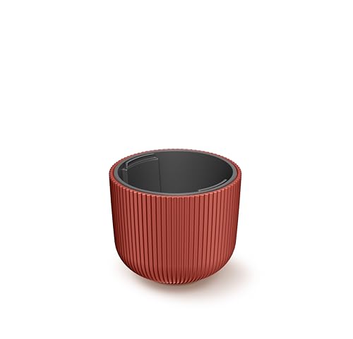 HappyFlower Blumentopf Modell Nr. PRX004 Größe 24 cm Pflanzkübel aus Kunststoff inkl. Einsatz, Runde Form, Übertöpf (Kupfer, ⌀ 23,9 cm, H 19,7 cm)