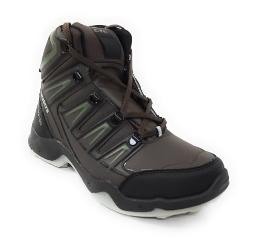 Image of ADD GEAR CTR - HIGH Ankle - Trekking Waterproof Shoes Anti-Skid Hiking, Sahyadri Mountain Boots for Men and Women in Action - RUB-50 (Brown /Avacado Green)