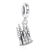 Nbsameng S925 Sterling Silver Charms Bead Compatible for Pandora Bracelets and Necklaces, DIY Jewelry for Women, Barcelona Cathedral