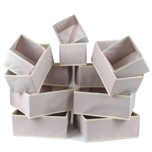 12 Pack Drawer Organizers for Clothing, Foldable Clothes Drawer Organizer for Underwear, Folded Clothes, Baby Clothing, Socks, Bra, Towels, Ties - Multi-pack Storage Box (Pink) - Image 3