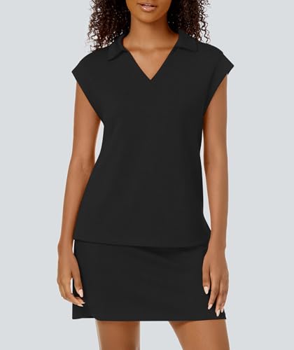 Womens Two Piece Skirt Sets Tennis Outfits Casual Cap Sleeve Lapel Shirt Summer Athletic Sport Short Skort Set2