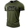 GYMTIER Veteran Army Men's Gym T-Shirt Bodybuilding Training Workout Lifting Top Clothing, Green, XXL #4
