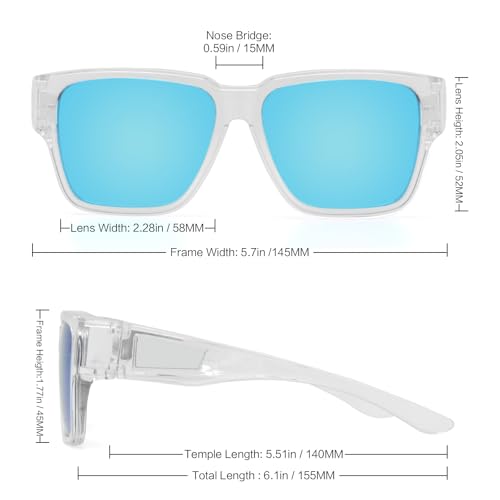 Image of Face Shadow Over Glasses Sunglasses for Men | Polarized Lightweight UV400 Unisex Fit Over Glasses