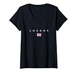 donna londra inghilterra maglietta con collo a v