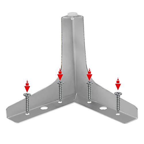 Seimneire XD0011 4Pcs 6 Inch Furniture Legs, Modern Style Furniture Sofa Legs Metal Polished Chrome Triangle Feet thumb #4
