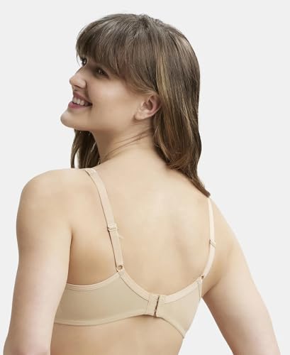 Jockey 1722 Women's Wirefree Non Padded Super Combed Cotton Elastane Stretch Medium Coverage Everyday Bra with Concealed Shaper Panel and Adjustable Straps