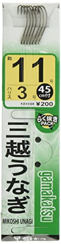 がまかつ(Gamakatsu) うなぎ針 糸付 三越うなぎ 14号 ハリス5号 7本 茶 11183