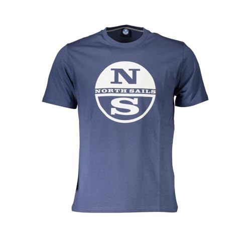 T-shirt North Sails bleu col rond en coton imprimé premium