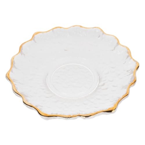 Cabilock Sottobicchiere in Vetro Trasparente Forma Fiore con Tappetino Spesso Antiscottatura per Tazze da tè e Poggia Bicchiere Ristorante e da tè