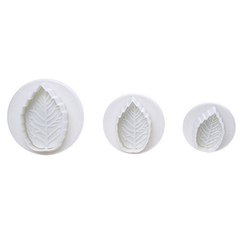 KIKAPA Emporte-Pieces/Moule De Gateau/Outil De Gaufrer Le Gateau avec Le Piston Et Le Ressort sous Forme De Feuille(Ensemble De 3) Cover