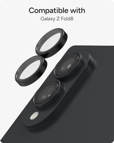Image of ZAGG Glass Elite Samsung Galaxy Z Fold8 Camera Lens Protector | Anti-Reflective, 5X Stronger Impact & Scratch Resistant Aluminosilicate Glass - Easy Installation, Smudge-Free Surface