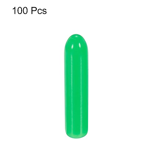 Image of MECCANIXITY 100pcs 1 /8 inch(3mm) Rubber End Caps Cover PVC Vinyl Screw Thread Protector Round Wire Shelf Caps for Screw Bolt Pipe Fence Post, Green