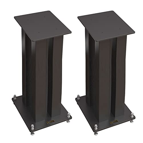 Coppia di supporti per altoparlanti da pavimento in acciaio, resistenti supporti per monitor da studio per audio surround home theater, altezza regolabile per un'esperienza audio ottimale