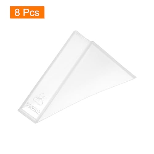 Image of uxcell 8Pcs Plastic Corner Protectors 12x70mm Right Angle Shape Glass Corner Guards Cushion for Corner Protection of Glass, Mirror, Tile, White