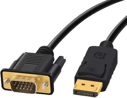 THE LEGACY thelegacyindia.in DisplayPort Male to VGA Cable, DP to VGA Gold Plated DP Male to VGA Male Cord For Monitor, Projector, Desktop, Laptop, PC, HDTV, Black (1.8meters) with 1 year warranty (B0BJ74T8F3) Amazon Price History, Amazon Price Tracker