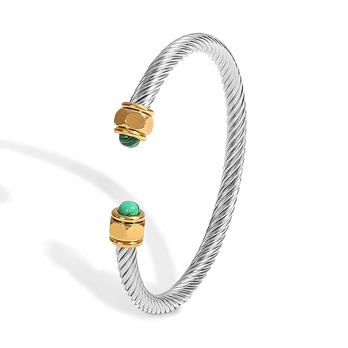 Twisted Cable Wire Cuff Bracelets for Women Stainless Steel Bracelet Dainty Open Charm Bangle Trendy Jewelry