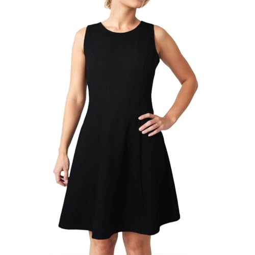 Women's Summer A-Line Mini Dress Sleeveless Round Neck Black Cocktail Dress for Party Graduation Semi-Formal Occasions3