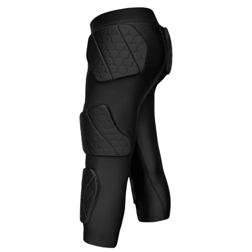 ciseroye 7 Pad Girdle Football Youth Football Girdle Youth Boys with Knee Integrated Hip Tailbone Thigh Pads- Basketball Padded Compression Shorts for Basketball Baseball Rugby Soccer- XXL