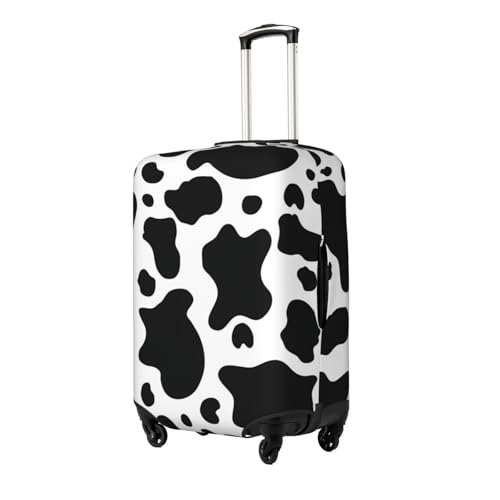 Black And White Cow Print Suitcase Cover Luggage Protector Washable Elastic Fashionable Travel Gear Cover2