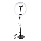 LED Ring Light for Live Streaming, Wireless Fill Light with Phone Holder, 3200K - 5600K Adjustable Color Temperature, 120 LED Beads Studio Lighting for Selfie, Tattoo, Beauty
