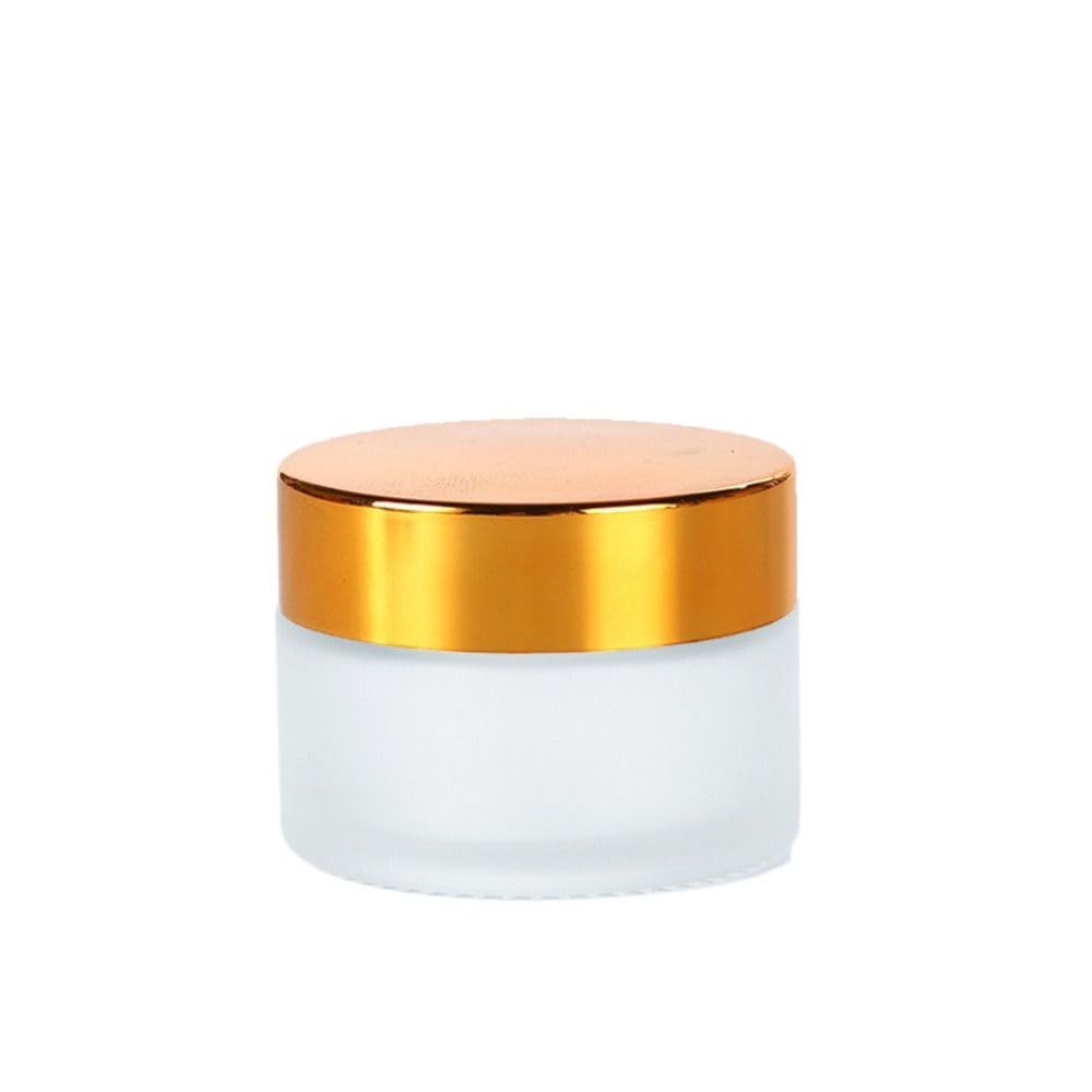 5-50g Makeup Travel Containers with Lids,Sample Cosmetic Jars, Mini Tiny Containers Glass Sample Jars Face Cream Bottles Refillable(gold-10g)