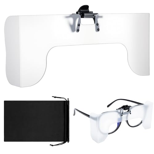 Lingvee 1 Pcs View Limiting Device Clip On Cloud-Overs Visors Attaches View Limiting Device Aviation Training Supplies with Soft Case (White)