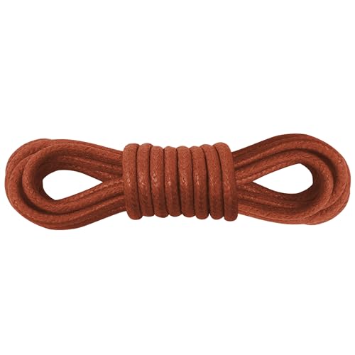 Kilter Cordones tradicionales redondos de algodón encerado para zapatos y botas de vestir inteligentes, terracota, 150cm (1 Pair)