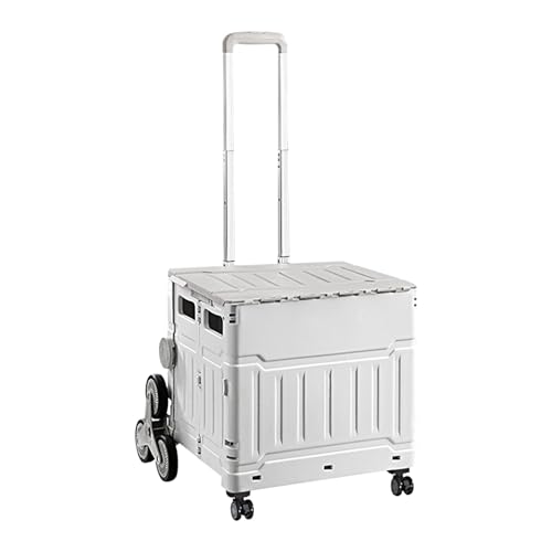 Carrito de comestibles plegable con ruedas, carrito de compras portátil de altura ajustable para comestibles y herramientas, ligero y fácil de almacenar
