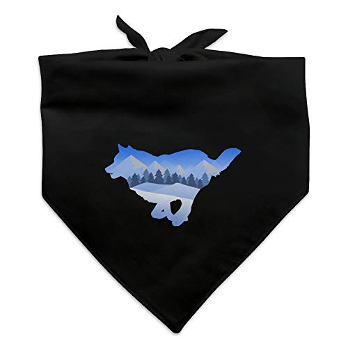 GRAPHICS & MORE Wolf Silhouette Running Snow Scenery Dog Pet Bandana
