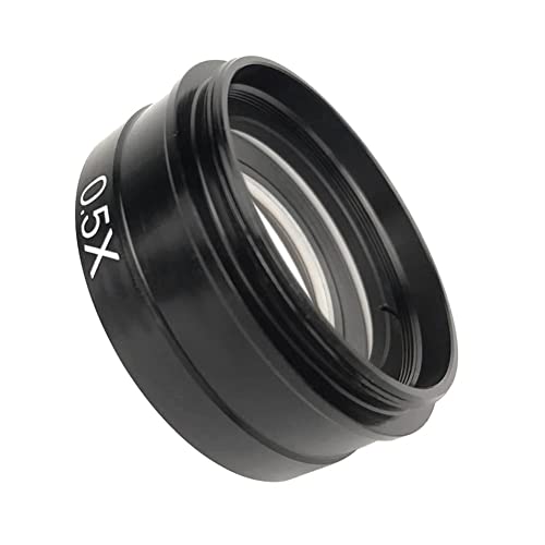 顕微鏡キット 0.3x/2.0X/0.5x Barlow 補助対物ガラス レンズ 10A 180X 300X C マウント レンズ産業用ビデオ顕微鏡カメラ 顕微鏡レンズアダプター(Color:0.5x)