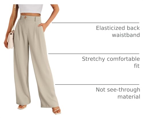 Image of LILLUSORY Womens Wide Leg Dress Work Flowy Pants Business Casual Outfits