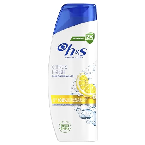 H&S Citrus Fresh Champú Anticaspa para Pelo Graso 330ml. Hasta 100% de Protección Anticaspa, Clínicamente Probado. Para Uso Diario