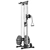 Wall Mount Cable Station for Home Gym, Space Saving LAT Pull Down Machine with 20 Positions Adjustable Pulley System, Cable Cross Over Machine for Fitness Equipment, Black