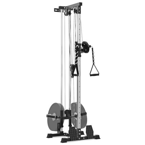 Wall Mount Cable Machine,LAT Power Cable Machine, LAT Pull Down and LAT Row LAT Tower,Cable Crossover Machine with 20 Positions,LAT Pulldown Machines for Home Gym Total Body Training