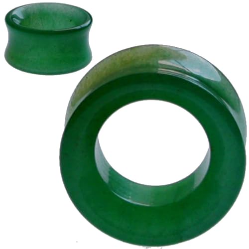 Ear Gauges SoScene Center Hole Jade Organic Stone Ear Plugs Sold in Pairs