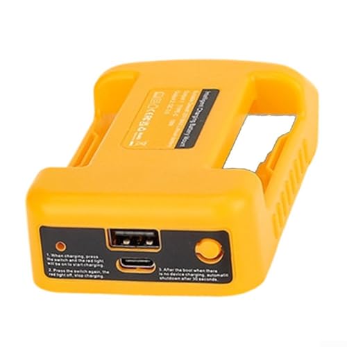 Gdfnmogo Power Tool Battery Converter 18V Power Tool Battery Adapter Converter With Dual-USB Type-C Port Charging Compatible With Lithium Battery For Mobile Devices(Yellow)