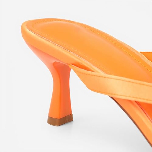 Image of Goolita Women's Suede Sequin Kitten Heels Flip Flops Open Square Toe Strappy Thong Slide Heeled Sandals Comfort Prom Party Mules Heels