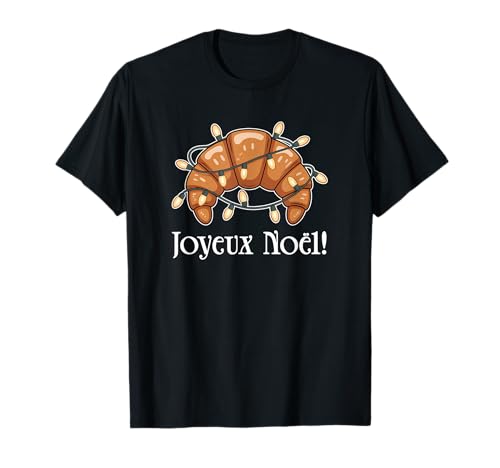 Image of Merry Christmas in French/Croissant Joyeux Noel T-Shirt