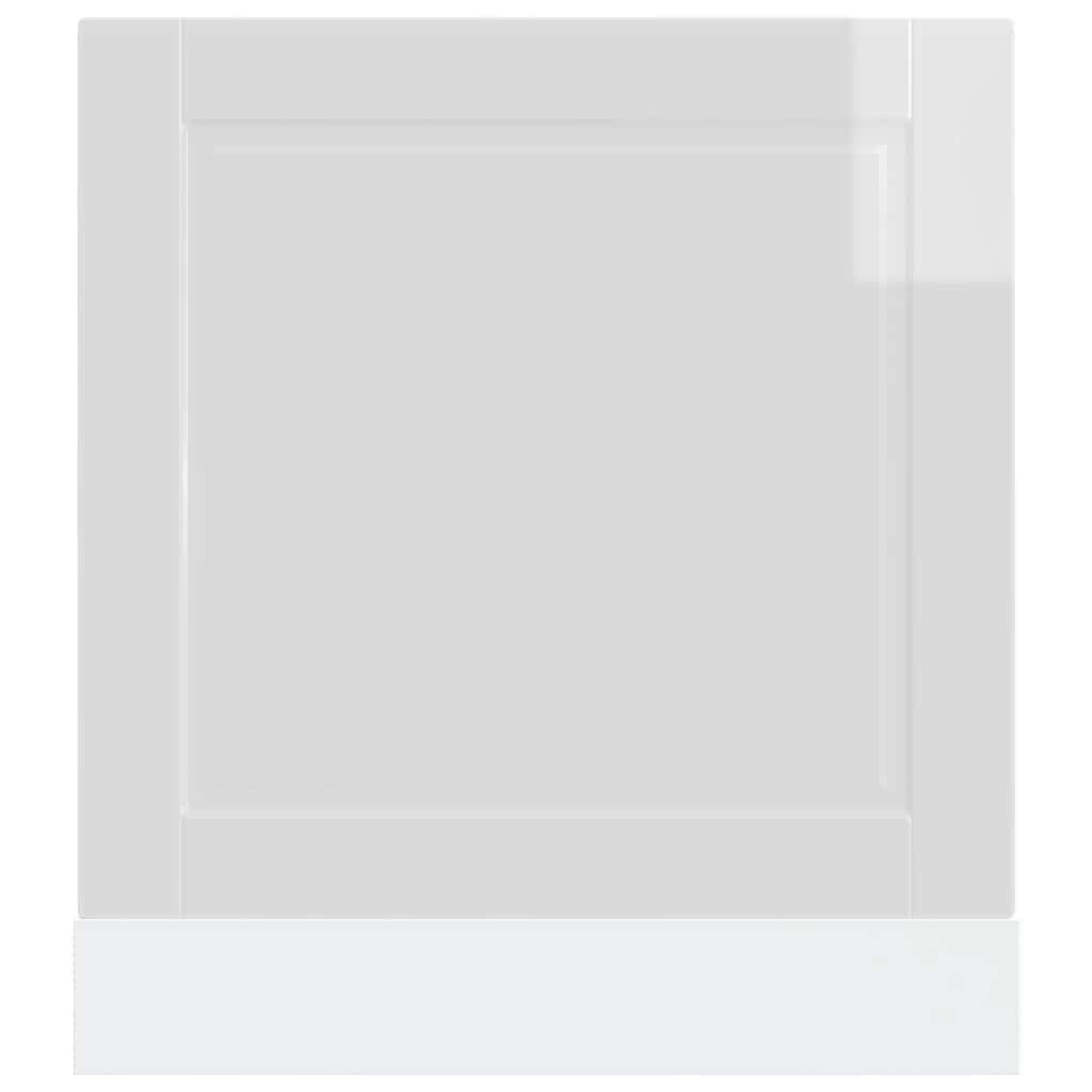 Tomostar Façade de Porte Lave Vaisselle, Panneau Accessoire pour Lave-Vaisselle Cuisine Porto Blanc Brillant 60x1,5x67 cm