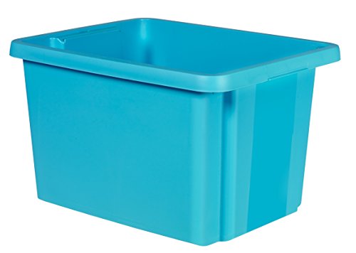 Curver Bac de Rangement Essentials 26L - Rangement Multiusage, Empilable et Emboîtable - Fond renforcé - 33,5 x 42,5 x 26,2 cm - Bleu