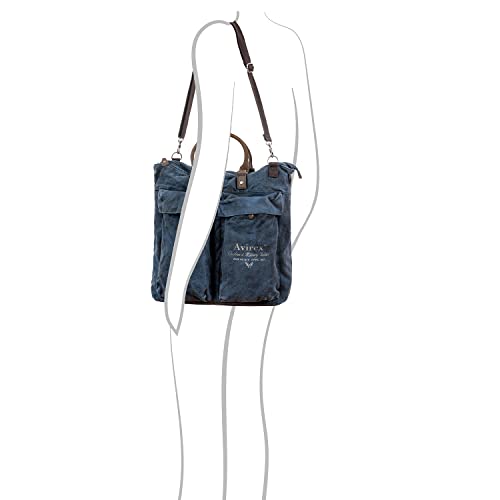 Bolso shopper Avirex espacioso de canvas azul con correa cómoda 4