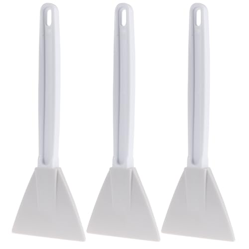 POPETPOP Juego de 3 Espátulas de Plástico para Crema Mango Largo, Resistentes y Fuertes, Ideales para Mezclar y Decorar Pasteles en Cocina