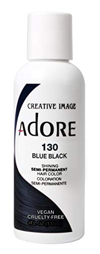 ADORE COSMETICS Tinte Semi-Permanente #130 Azul Negro 118 ml Pack x6