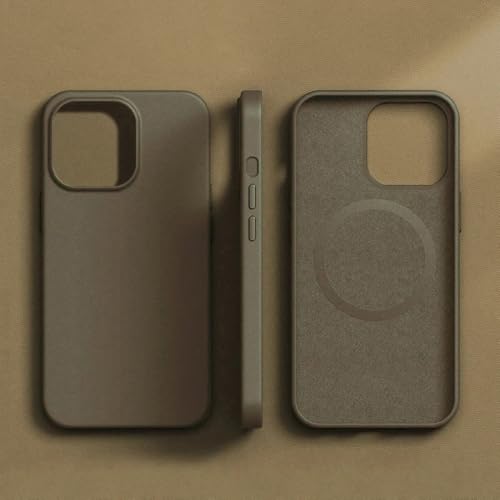 Étui en cuir de luxe pour iPhone 14 Pro avec couverture arrière magnétique chocolat