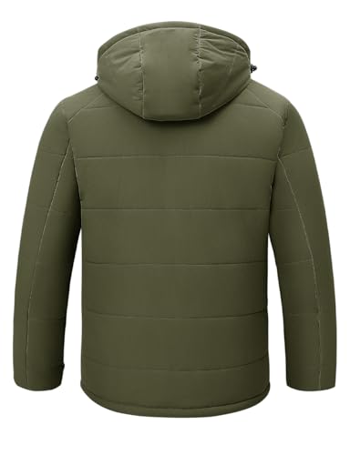 Rdruko Men's Winter Coats Water Resistant Fleece Insulated Warm Windproof Thicken Hooded Jacket2