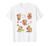Joli capybaras avec fraise, grenouilles et thé boba. Ce vêtement est un cadeau idéal pour les membres de la famille ou les amis qui sont amateurs de capybara, ce qui en fait un choix attentionné pour des occasions telles que la fête des mères, la fête des pères, les anniversaires ou Noël.