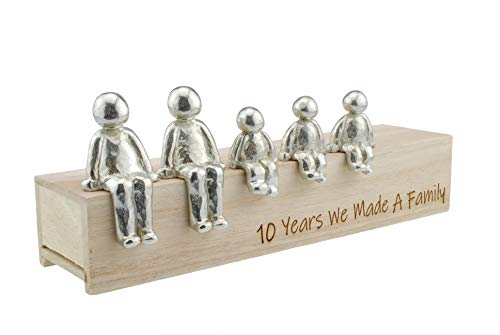 Pirantin Idea de 10 Aniversario – 10 años hicimos una Familia 100% – Elige tu Regalo de combinación Familiar (3 niños)